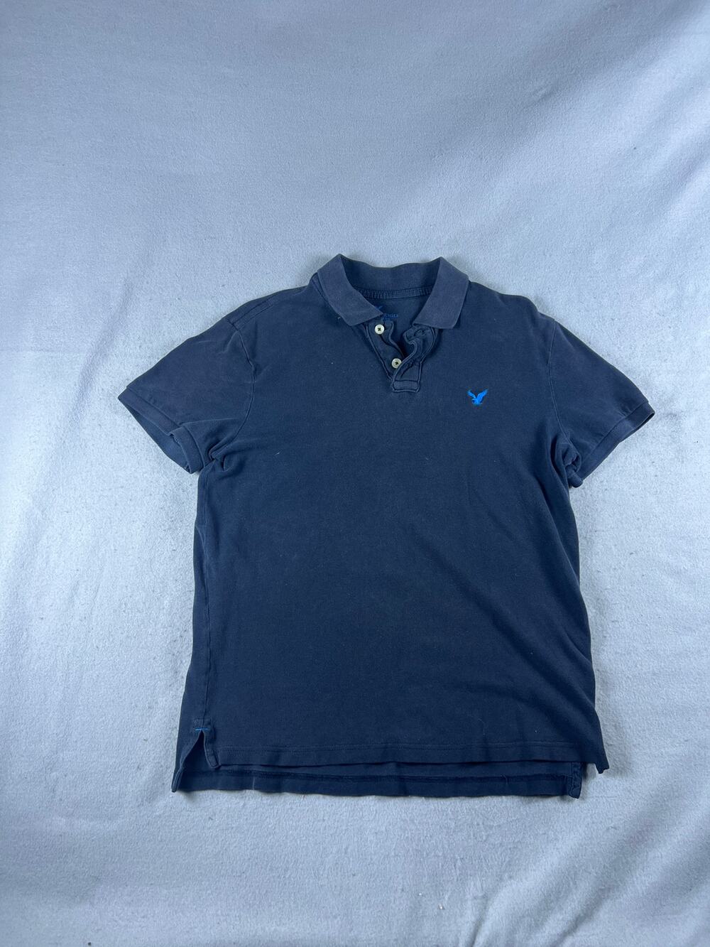 American Eagle Polo Shirt Mens M Blue Short Sleeve Athletic Fit Pique Classic